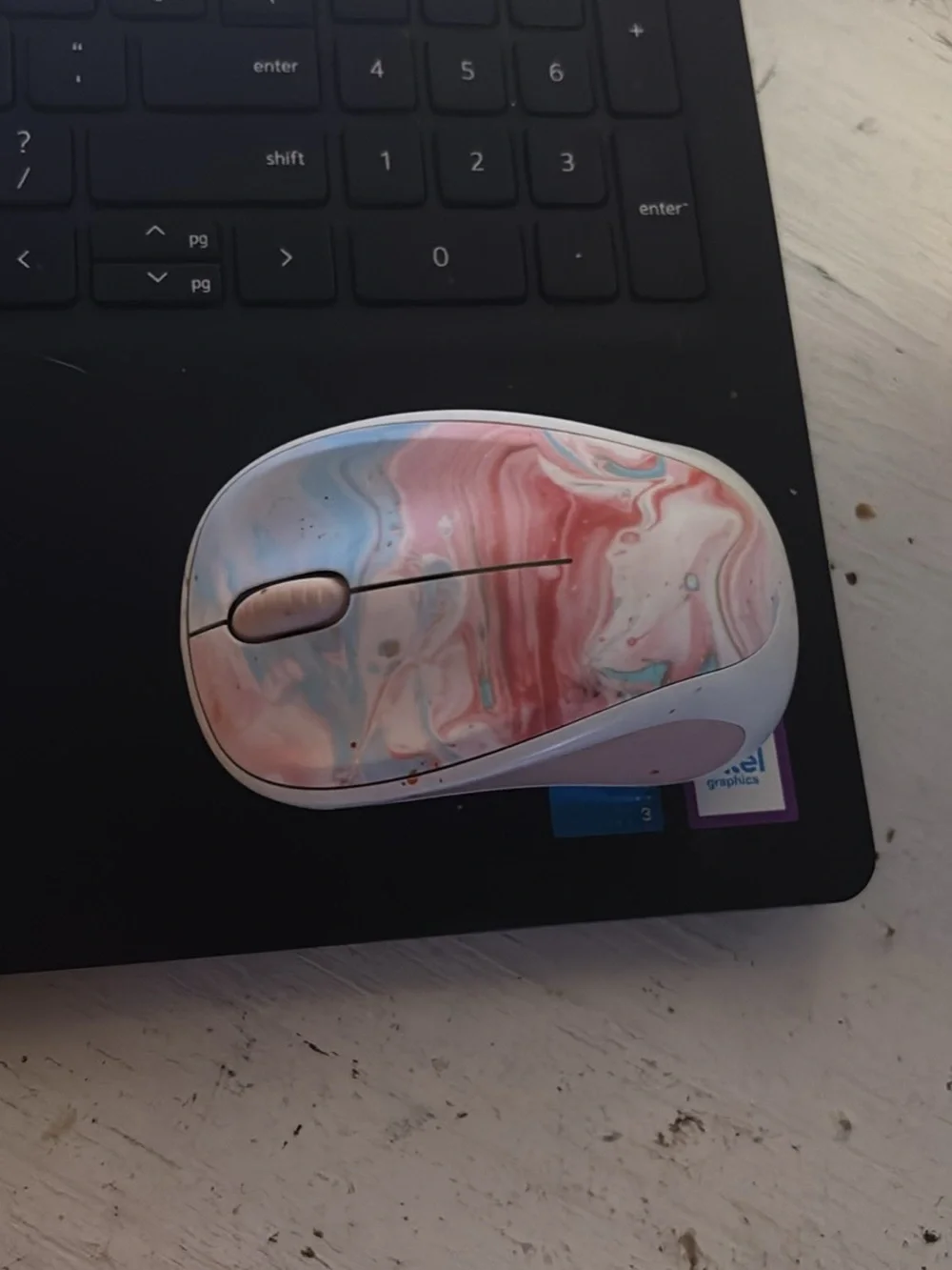 Dell Black Laptop with Subtle Matte Finish With Wireless Mouse